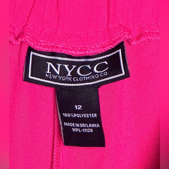 New York Clothing Company NYCC Pleated Wide Leg Fuchsia Pants Size 12 NWT - Picture 4 of 4
